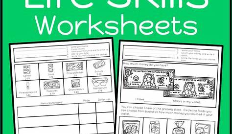 grocery shopping life skills worksheets