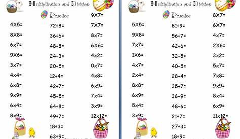 Free Easter Multiplication and Division Worksheets - Homeschool Den