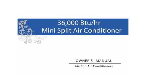 Air-Con Mini Split Air Conditioner Owner's Manual | Manualzz