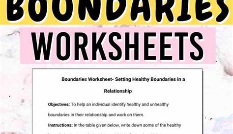 healthy parent-child boundaries worksheets