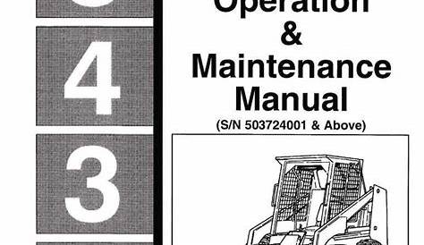 Minicarregadeira Bobcat 843 manual de operação e manutenção em pdf