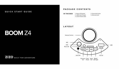 ZIZO BOOM Z4 QUICK START MANUAL Pdf Download | ManualsLib