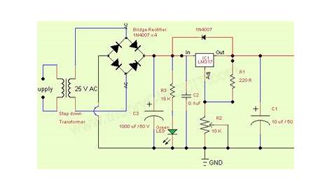 Variable Regulated Power Supply IC LM317 - theoryCIRCUIT - Do It