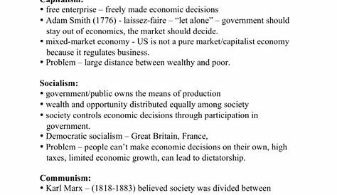 Chapter 1 Study Guide Economic Decisions And Systems Worksheet Answers