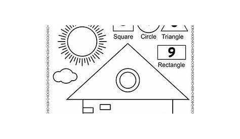 2d shape worksheet for second grade shapes worksheets - house shapes