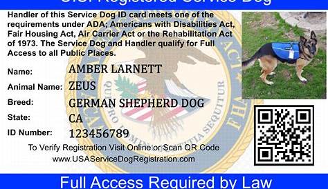 Service Dog ID Card – USA Service Animal Registration