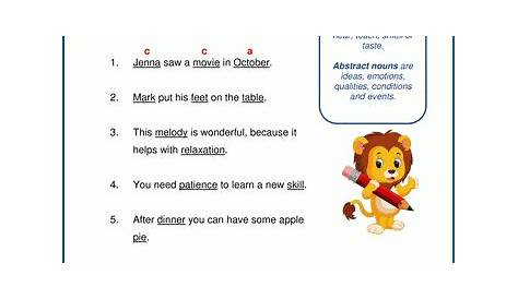 Abstract Noun Worksheets For Class 4 - MH Newsoficial