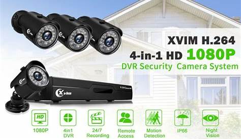 XVIM 1080P 4CH DVR Home Surveillance CCTV Kits Security Camera System