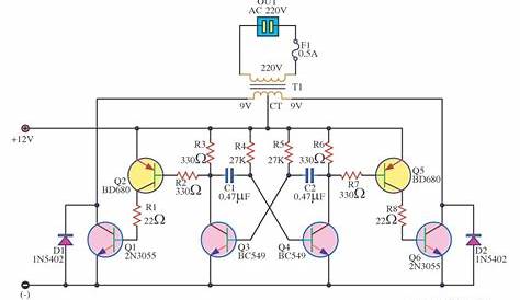 inverter 12v to 220v circuit diagram