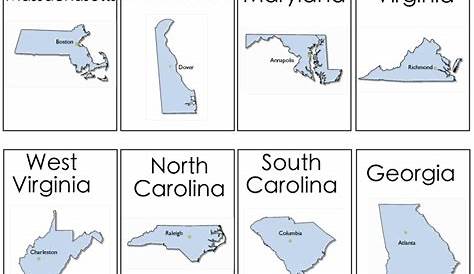 4 Best Images of Individual States Printables - 50 States and Capitals