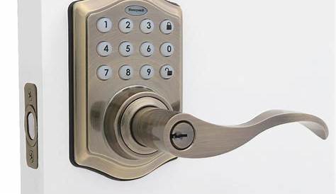 Honeywell Antique Brass Keypad Electronic Door Lever Entry Lock-8734101