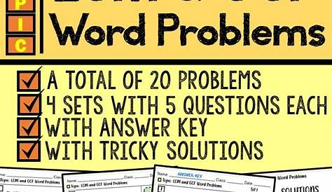 gcf and lcm word problems worksheets