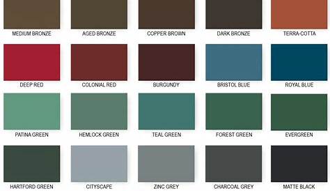 Berridge Metal Panels - Color Chart | Metal roof colors, Roof colors