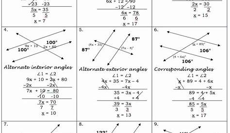 50 Angle Relationships Worksheet Answers