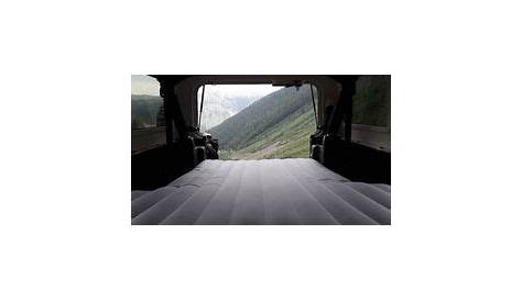 Air mattress shaped for sleeping and camping in jeep wrangler 4 door