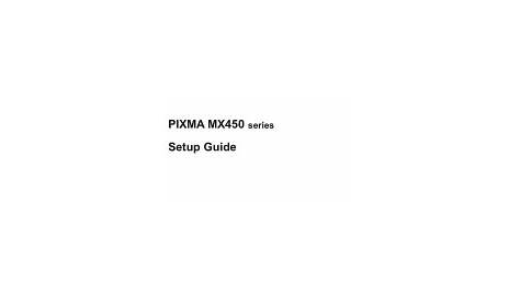 Canon PIXMA MX452 Manual