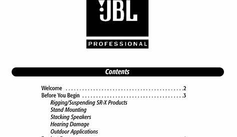 JBL SR47-X USER MANUAL Pdf Download | ManualsLib