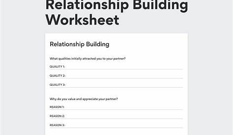 healthy relationships worksheet