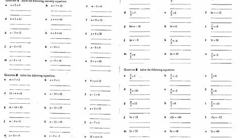 two step equations worksheet answer key