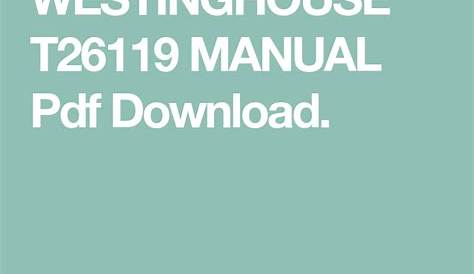 WESTINGHOUSE T26119 MANUAL Pdf Download, manual, timer, outdoor lights