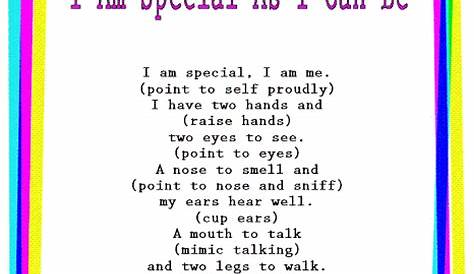 Kids Rhymes & Songs: "I Am Special As I Can Be": Read & Sing Along Video