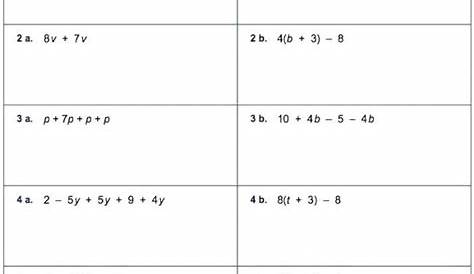 simplifying expressions worksheet with answers simplifying linear