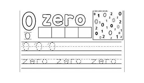 Free Number Zero Practice Page | Numbers kindergarten, Numbers