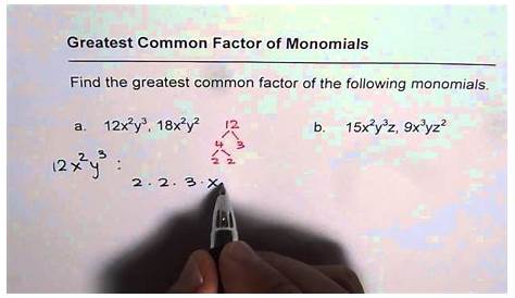 gcf monomials worksheet
