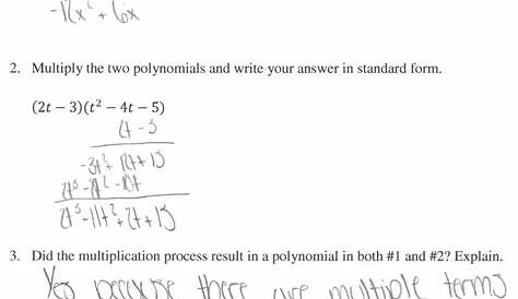 Multiplying Polynomials Worksheet Answers Adding Subtracting and