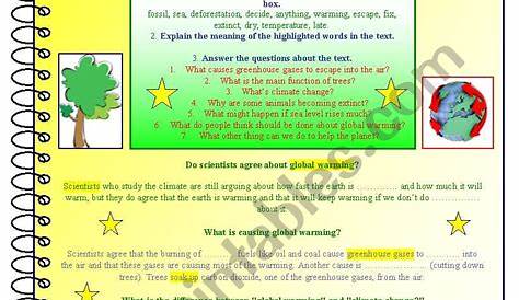 worksheet on global warming