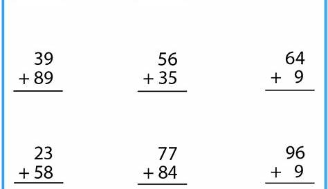 second grade math worksheet carrying