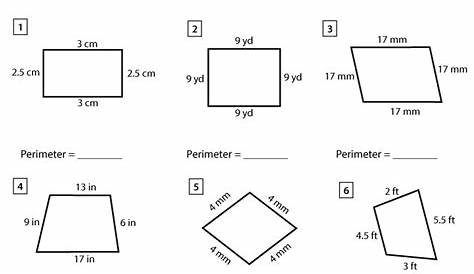 Area, Perimeter of Quadrilaterals Worksheets - Math Monks