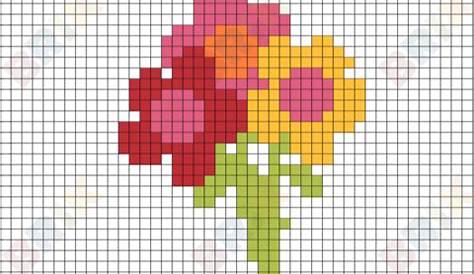 flower drawings on graph paper