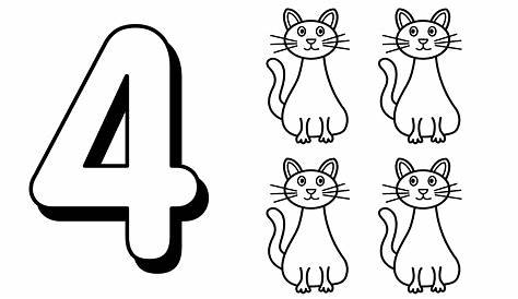 number four coloring page