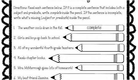 subject and predicate worksheets kindergarten