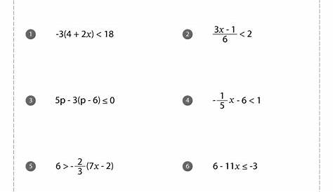 solving one and two step inequalities worksheets