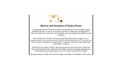 haiku poetry worksheet