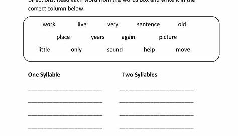 grade 3 tennis ball syllables worksheet