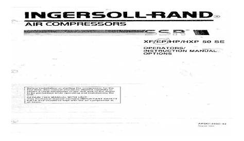 Ingersoll Rand Ssr Instruction Manual Xf Ep Hp Hpx 50 Se - [PDF Document]