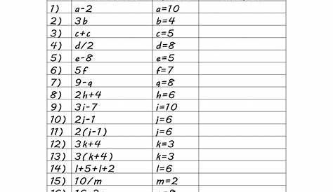 math worksheet with answer key
