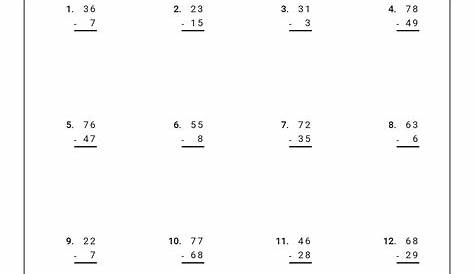 12 First Grade Subtraction Math Worksheets Printable - Free PDF at