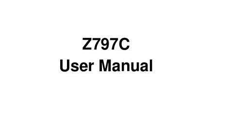 ZTE Z797C USER MANUAL Pdf Download | ManualsLib