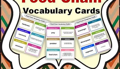 Food Chain Vocabulary Cards - A tool to enrich the vocab.... | Teaching
