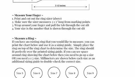 Downloadable ring sizer Ring Sizer Ring Size Guide Print