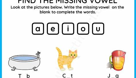 Find The Missing Vowel Worksheets for Grade 1 - Your Home Teacher