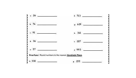 Worksheet | Rounding Numbers | Round numbers to the nearest tens place