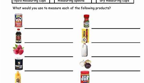 measuring cups worksheet
