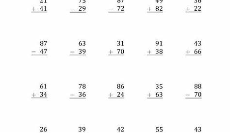 Double Digit Subtraction With Regrouping Pdf : 2-Digit Column