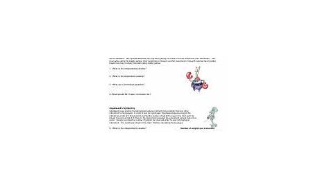 scientific method worksheets spongebob