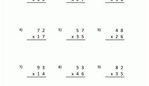 multiplication 2 digit by 2 digit worksheets
